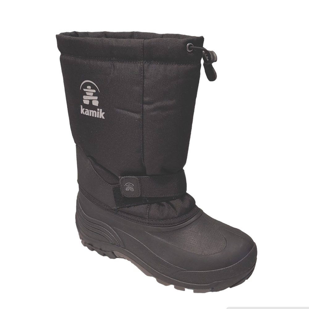 Kamik rocket winter insulated waterproof black snow boots big kid juniors size 7